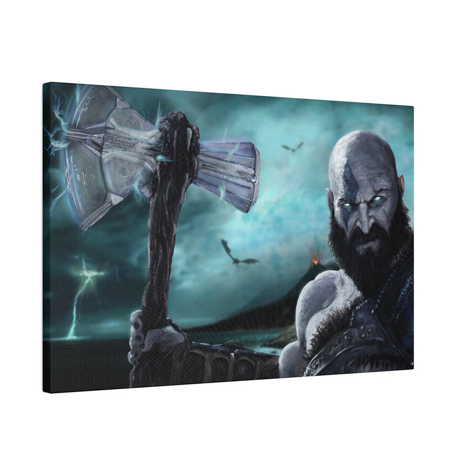 🏛️ God of War Matte Canvas 18”x12”x0.75” (46x30x2cm) - Conquer Your Space with Epic Mythology!